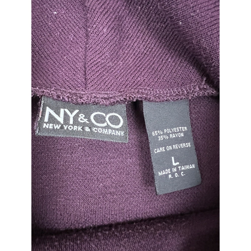 New York & Company Sweater Women‎ Large Purple Cowl Neck - Picture 11 of 11